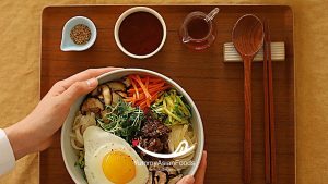 Bibimbap (비빔밥 Rice Bowl) Korean Breakfast