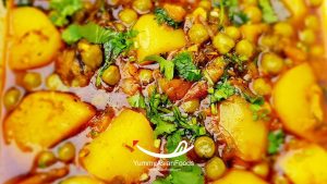 Aloo Matar ki Sabzi (Potato and peas curry) Pakistani Vegetarian Cuisine