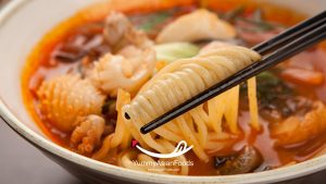 Jjamppong (Jjampong 짬뽕) Spicy Seafood Korean Noodle Soup 