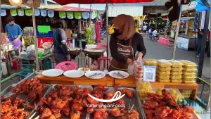 Gai Tod Street Food in Thailand Thai's iconic fried chicken wings and drumsticks