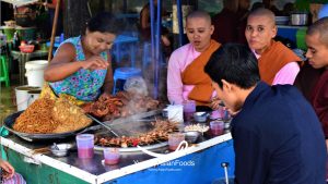 Popular Burmese Street Food in Myanmar