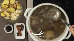 Step 2 Prepare Broth Boil bones, onion, and spices