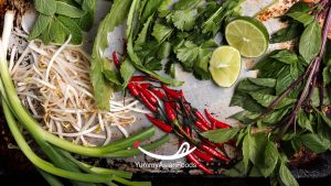 Step 4 Assemble and Serve Arrange noodles, beef, herbs, broth