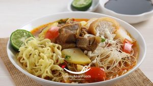 Soto Mie (Indonesian Noodle Soup with Turmeric Broth)