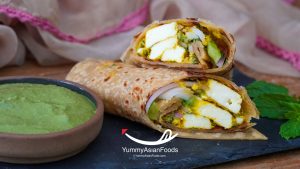 Paneer Kathi Roll (Paneer Wrap) Indian Street Food 